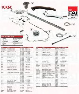 FAI AUTOPARTS tck6c -  Комплект цели привода распредвала